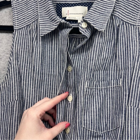 Anthropologie Black and White Striped Jumpsuit - Picture 8 of 11